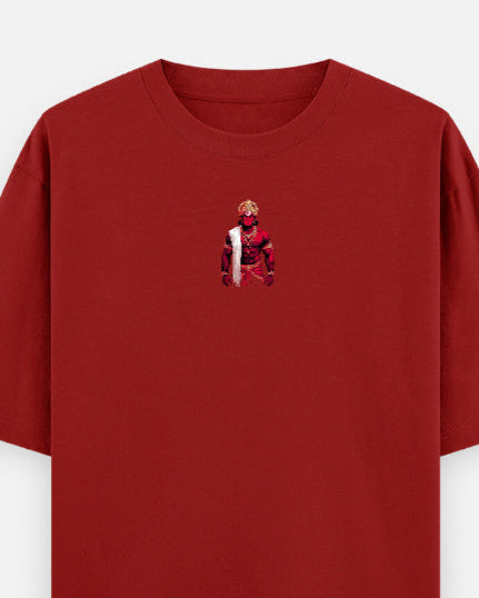 Hanumanji Red Oversized T-Shirt