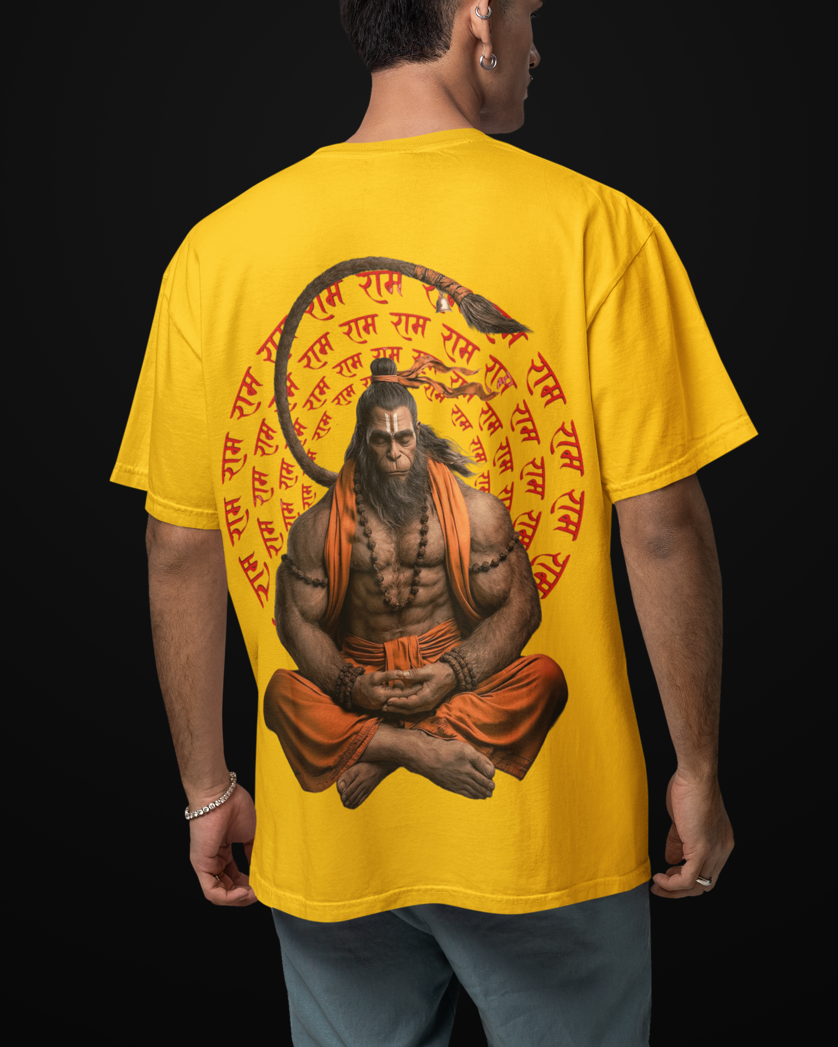 Hanumanji Meditating Oversized  T-Shirt