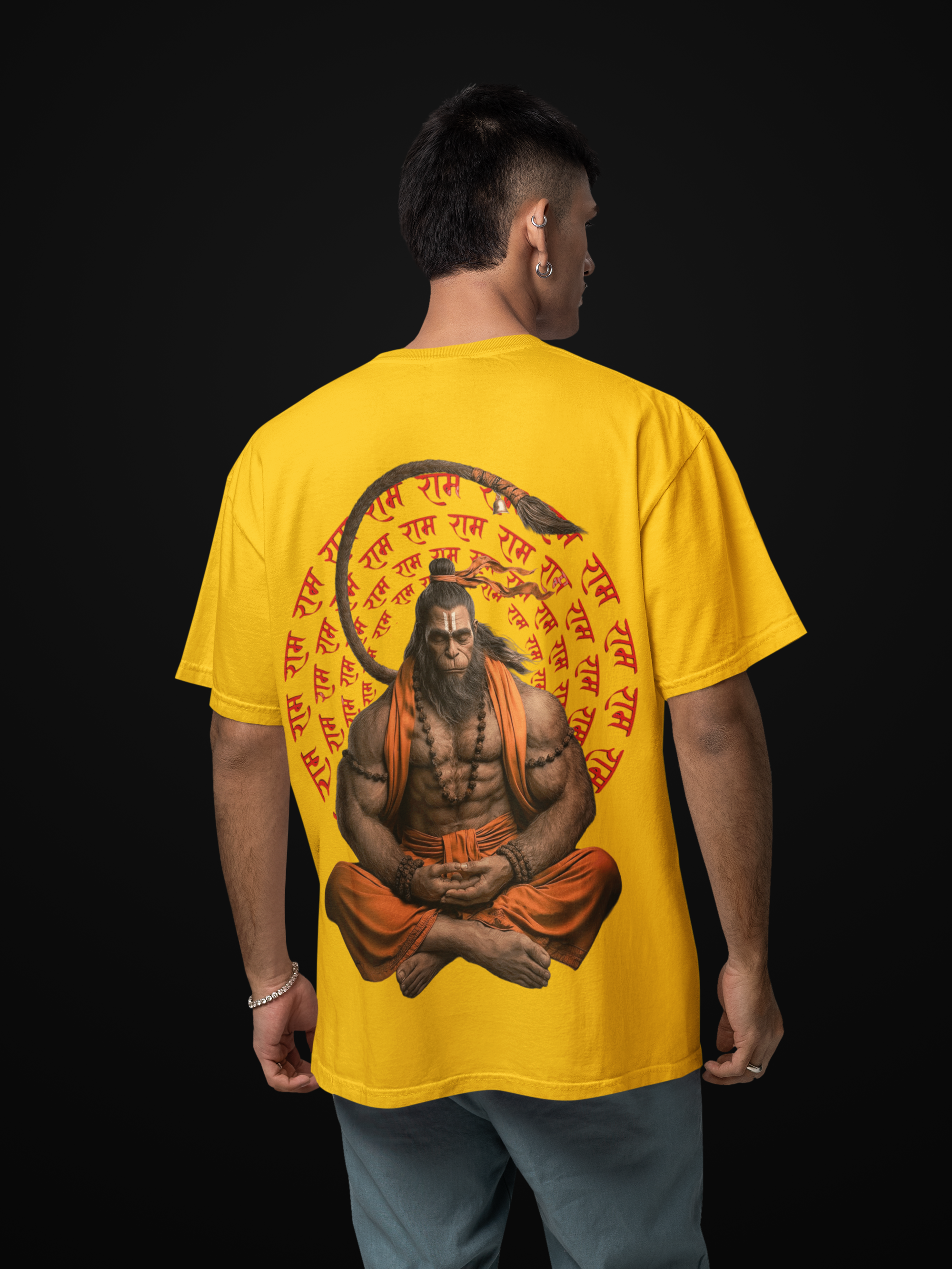 Hanumanji Meditating Oversized  T-Shirt