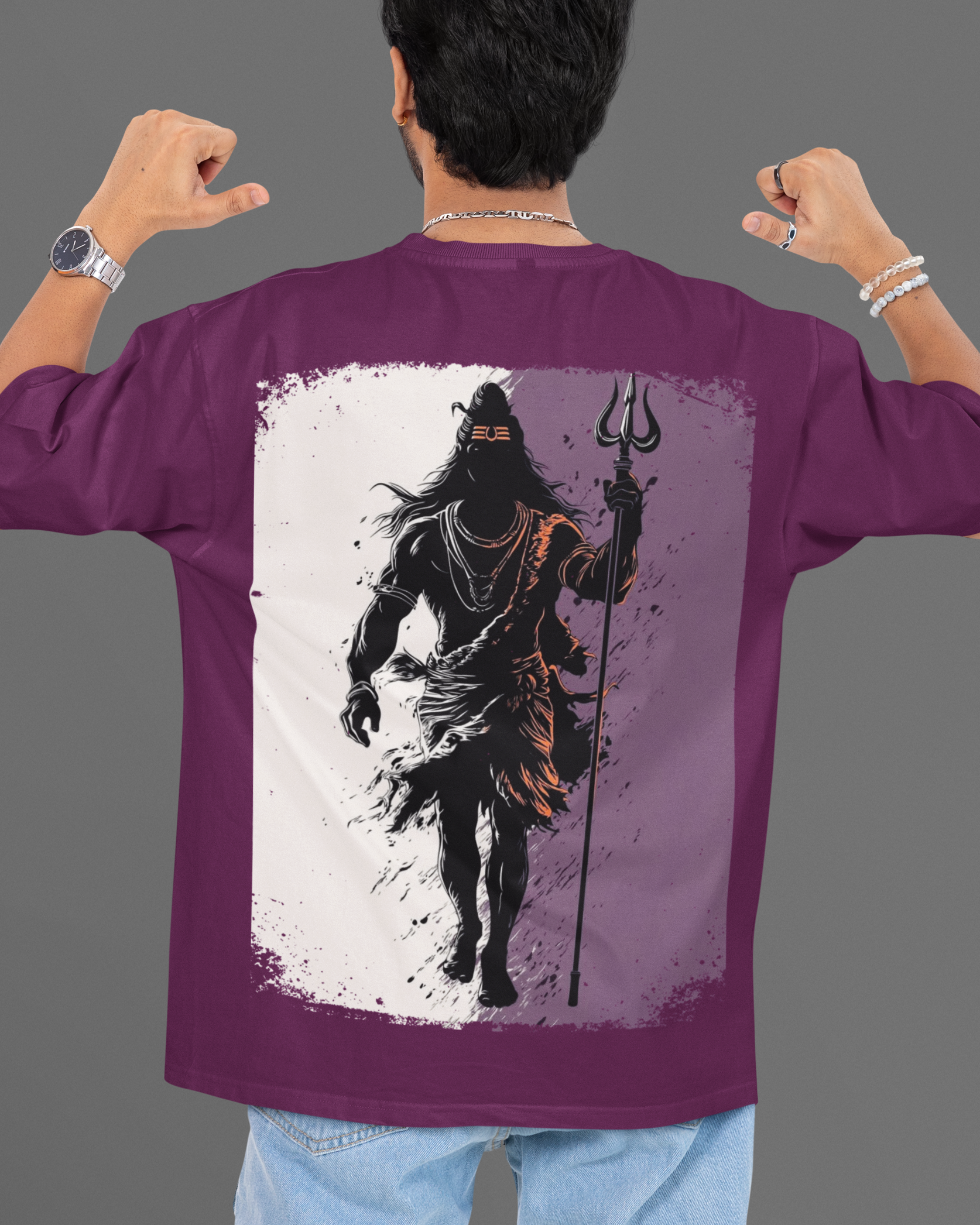 Shiva Purple Oversized T-Shirt