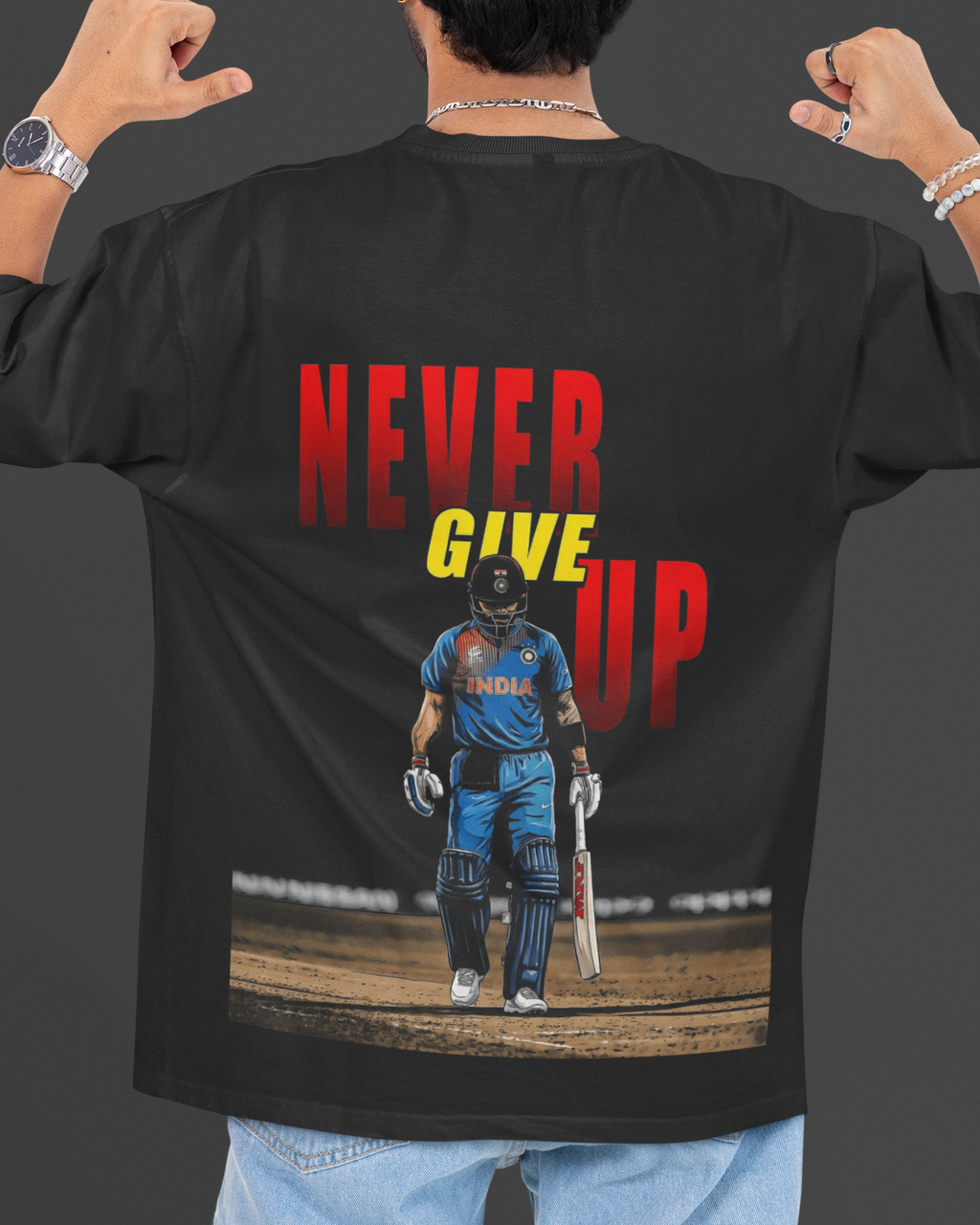 Never Give Up Oversized T-Shirt