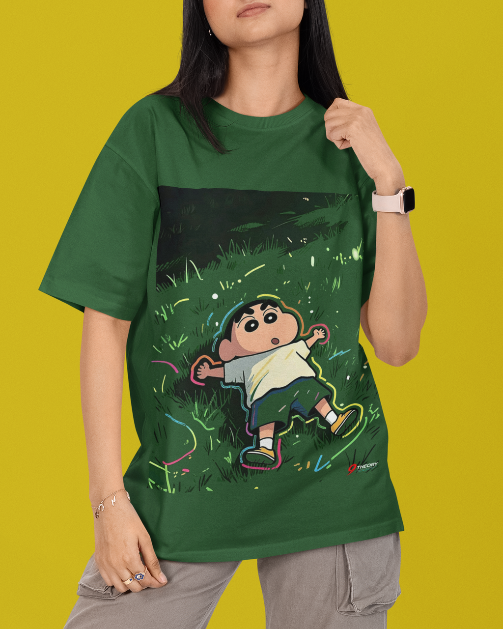 Shinchan Lying Oersized T-Shirt